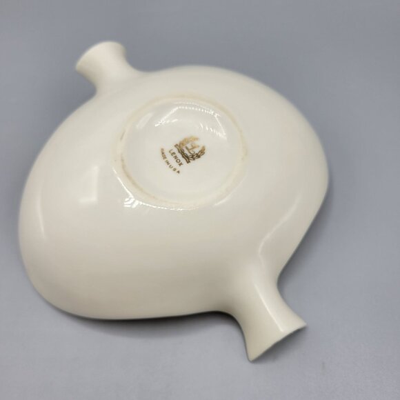 Vintage Lenox Ivory Porcelain Bowl Ash Tray Trinket Dish Gold Trim - Picture 8 of 12